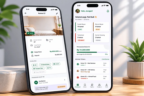 Mockup aplikasi Kostku